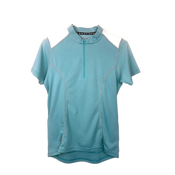 Canari Tops - Canari Womens Cycling Jersey Small S Turquoise 1/4 Zip Short Sleeve Bike Top